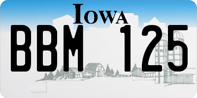 IA license plate BBM125