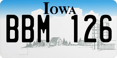 IA license plate BBM126