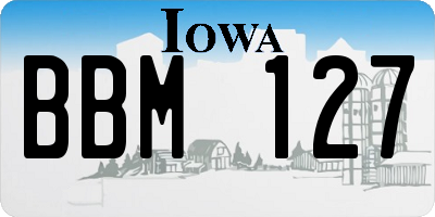 IA license plate BBM127
