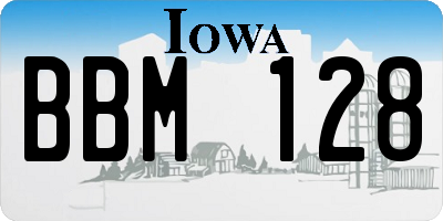 IA license plate BBM128