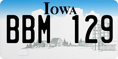 IA license plate BBM129