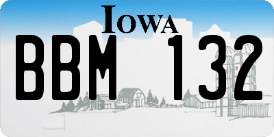 IA license plate BBM132