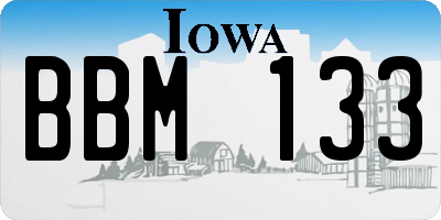 IA license plate BBM133