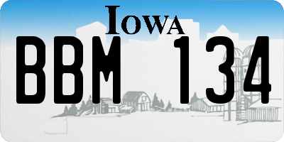 IA license plate BBM134