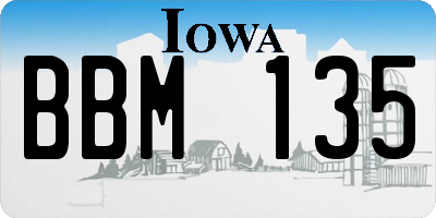 IA license plate BBM135