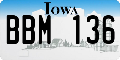 IA license plate BBM136