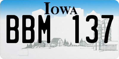 IA license plate BBM137
