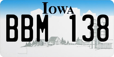 IA license plate BBM138
