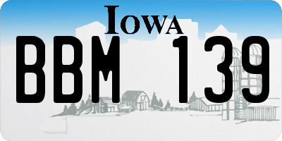 IA license plate BBM139