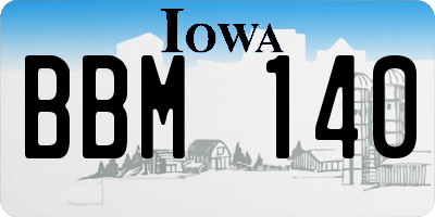 IA license plate BBM140
