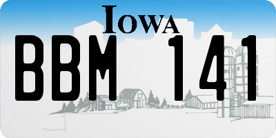 IA license plate BBM141