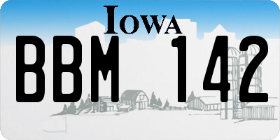 IA license plate BBM142