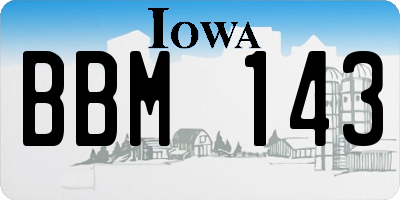 IA license plate BBM143
