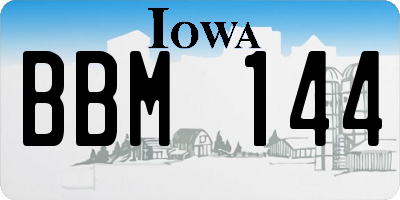 IA license plate BBM144