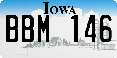IA license plate BBM146