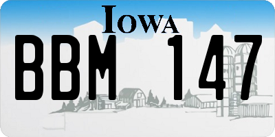 IA license plate BBM147