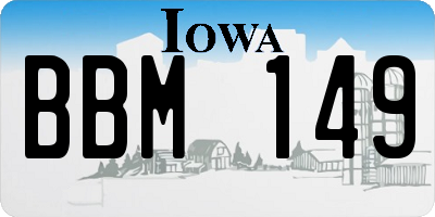 IA license plate BBM149