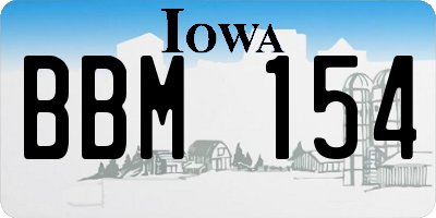 IA license plate BBM154