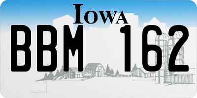 IA license plate BBM162