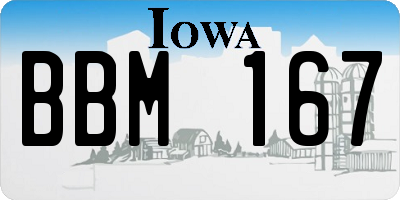 IA license plate BBM167