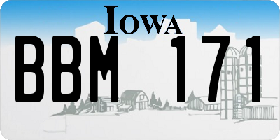IA license plate BBM171