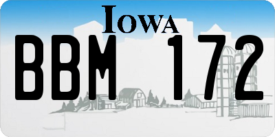 IA license plate BBM172