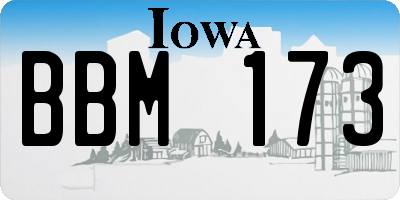 IA license plate BBM173