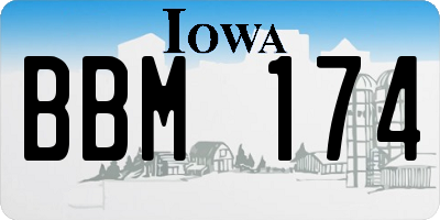 IA license plate BBM174