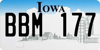 IA license plate BBM177