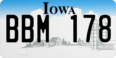 IA license plate BBM178
