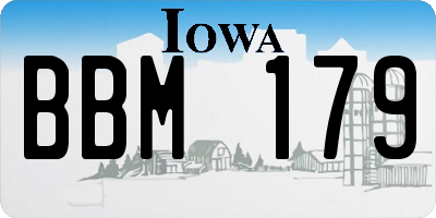 IA license plate BBM179