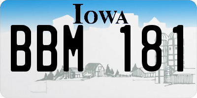 IA license plate BBM181