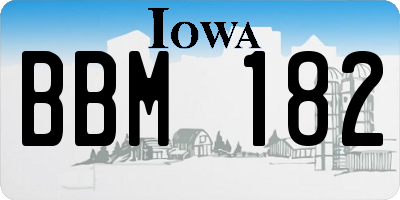 IA license plate BBM182