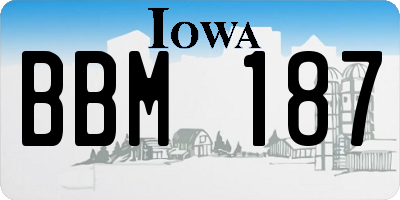 IA license plate BBM187