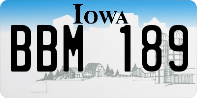IA license plate BBM189
