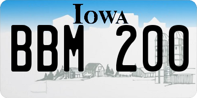 IA license plate BBM200