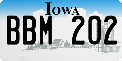 IA license plate BBM202
