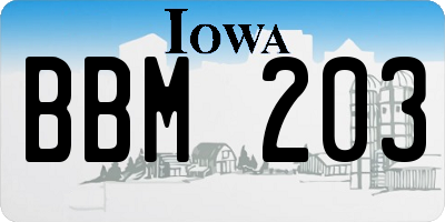IA license plate BBM203