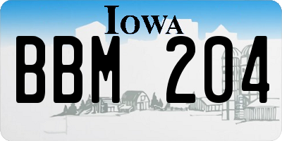 IA license plate BBM204