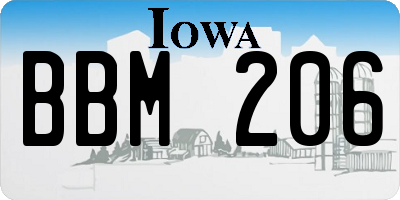 IA license plate BBM206