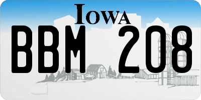 IA license plate BBM208