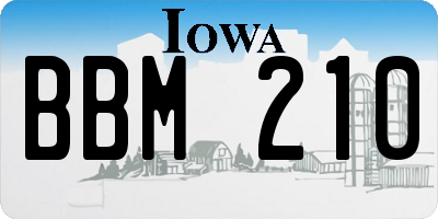 IA license plate BBM210