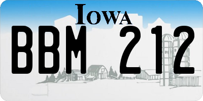 IA license plate BBM212