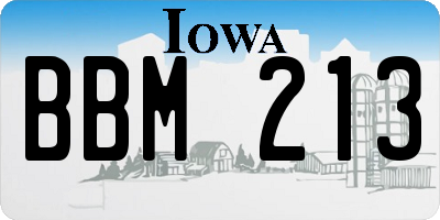 IA license plate BBM213