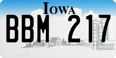 IA license plate BBM217