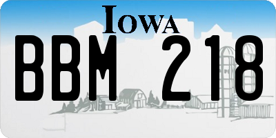 IA license plate BBM218