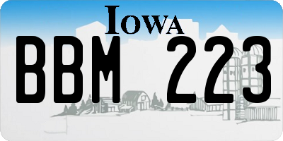 IA license plate BBM223