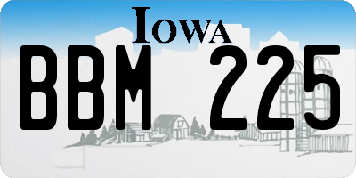 IA license plate BBM225