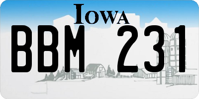IA license plate BBM231