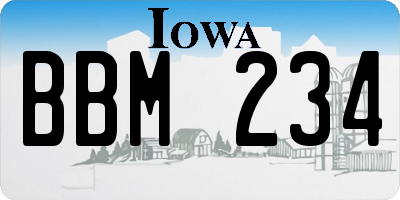 IA license plate BBM234